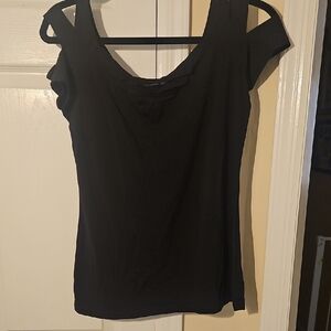 Black Cold-Shoulder Women's Top